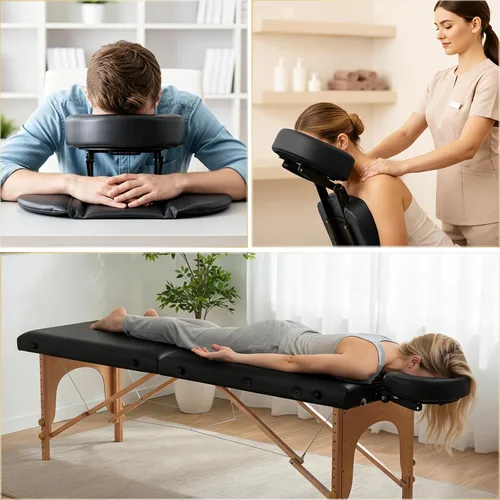 Vista 2 de TRENDBOX Kit de masaje de mesa boca abajo, almohada ajustable para reposacabezas
