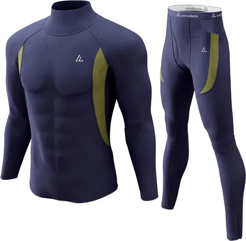 Vista 59 de Conjunto de ropa interior térmica para hombre, ropa interior larga 1#verde militar