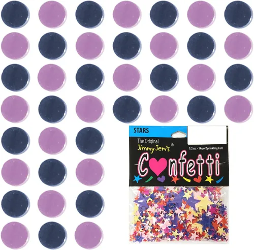 Vista 210 de Confetti Circle 1/4" Negro, Azul Marino Combo - 2 bolsas de media onza (1 oz) (8550/9971)