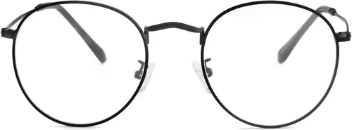 Vista 15 de Kursan Gafas clásicas redondas de metal transparente para mujeres y hombres, lentes sin receta