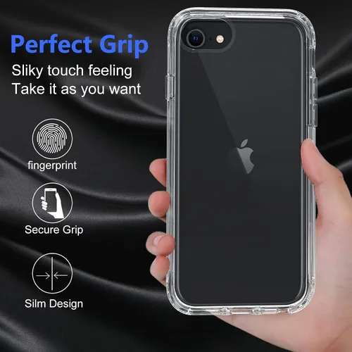 Vista 7 de BESINPO Funda para iPhone SE 2022 (3ª generación)/iPhone SE 2020/8/7, protector de pantalla integrado 360 cuerpo completo a prueba de golpes