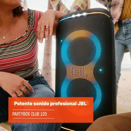 Vista 4 de JBL PartyBox Club 120 - Altavoz portátil para fiestas con mango plegable, potente sonido JBL Pro, espectáculo de luces futurista, hasta 12 horas