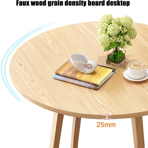 Vista 3 de YVYKFZD Office Reception Room Club Table and Chair Set, Simple Kitchen Dining Table Set for 4, Round Conference Table with Metal Legs, Small