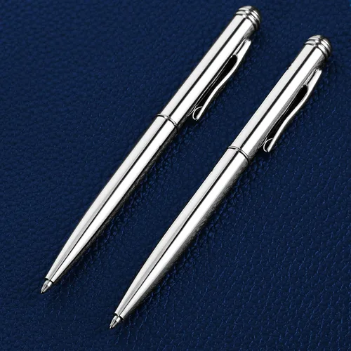 Vista 7 de Qianyu Paquete de 7 mini bolígrafos pequeños con 5 recambios de 4 pulgadas, bolígrafos de bolsillo giratorios de 4 pulgadas, cartera corta de metal