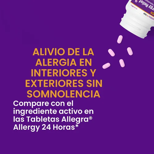 Vista 2 de HealthCareAisle Alivio de la alergia: tabletas de clorhidrato de fexofenadina USP, 180 mg, 90 tabletas, medicamentos para la alergia, alivio sin