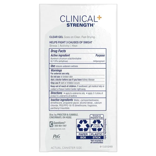 Vista 3 de Secret Clinical Strength - Antitranspirante y desodorante en gel transparente, lavanda limpia, 1.6 onzas (paquete de 12)