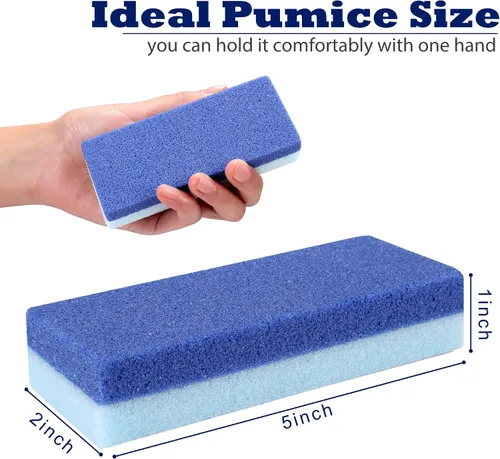 Vista 8 de Paquete de 6 piedras de pumita para pies EWAGOA para remover callos, herramientas de pedicura EWAGOA para pies, exfoliador y limpiador de pies