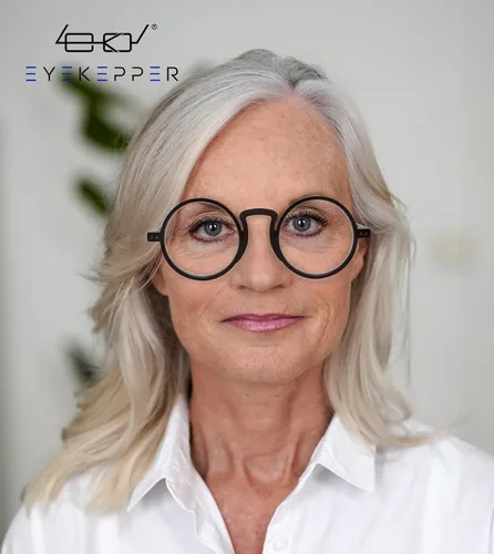 Vista 2 de Eyekepper Gafas de lectura redondas para mujeres y hombres lectores retro Mens Ladies Reader Eyeglasses,All Day Comfort Spring Hinges,Fashion Negro