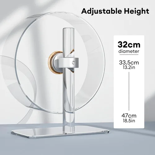 Vista 3 de BUCATSTATE Rueda de hámster silenciosa de 12.5 pulgadas, rueda de ejercicio de hámster acrílica con soporte ajustable estable para hámster de oso