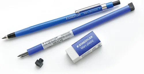 Vista 3 de Staedtler Mars 780SBK juego de lapicero técnico, Azul Paquete de 1 1 lápiz - 0.079 pulgadas, 1 borrador, 2 repuestos de plomo ea 2H. 4 piezas