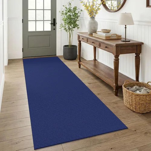 Vista 252 de KOZYFLY - Tapete para puerta de interior, lavable, pequeña, antideslizante, con respaldo de goma, felpudo de algodón para el hogar, color negro