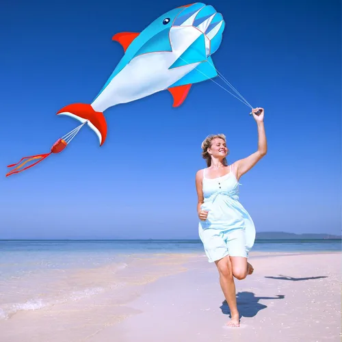 Vista 8 de HENGDA KITE 3D Kite for Kids and Adults,Easy to Fly,Excellent Fabric and Structure Design，Huge Frameless Soft Parafoil Giant Whales Dolphins Kite