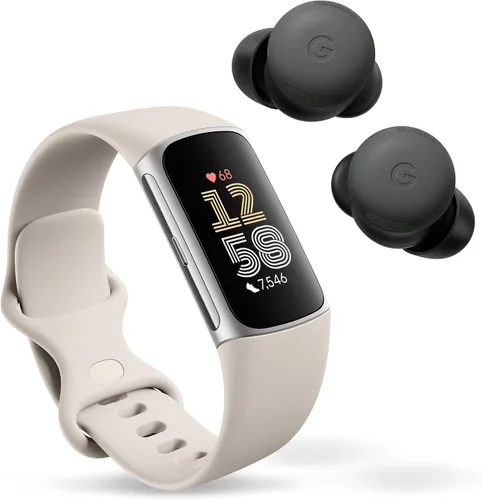 Vista 3 de Fitbit Charge 6 con frecuencia cardíaca, GPS, 6 meses de Premium, aplicaciones de Google + Pixel Buds Pro 2 auriculares con cancelación activa