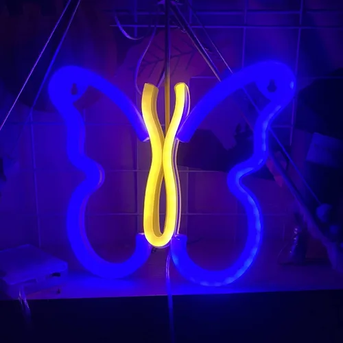 Vista 11 de Luz nocturna para niños, enchufe de mariposa de fibra óptica, cambio de color, luz nocturna, lámpara de decoración de juguete de regalo (azul + rosa)