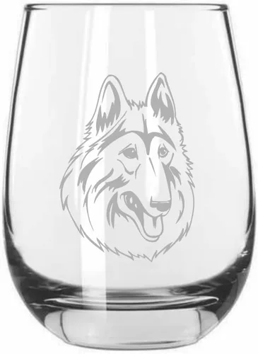 Vista 189 de Shar Pei (chino) - Vaso de vino sin tallo grabado para perro, 15.25 onzas