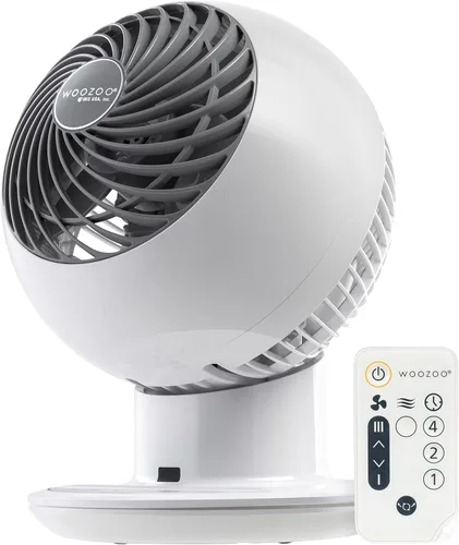 Vista 12 de IRIS USA WOOZOO Ventilador circulador de aire con control remoto, oscilante, 3 velocidades, distancia máxima de aire de 56 pies, inclinación Negro