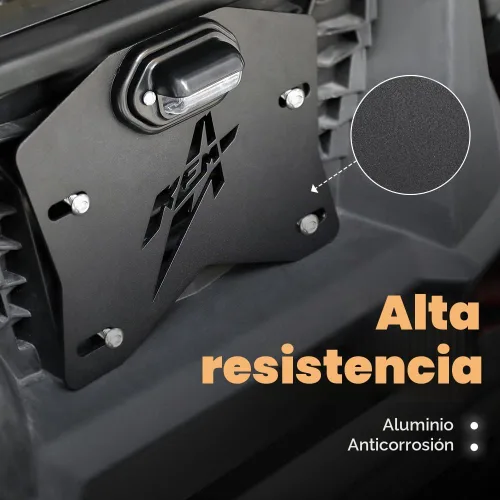 Vista 7 de KEMIMOTO - Soporte de placa de matrícula UTV con luz, kit universal de aluminio para placa de matrícula UTV compatible con Can-Am Maverick X3