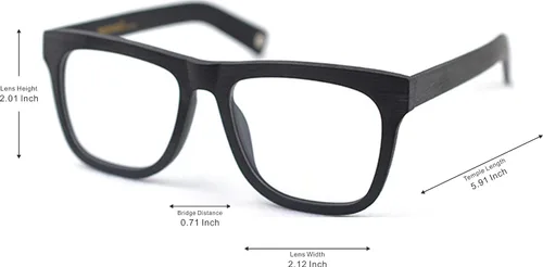 Vista 6 de Marco grande de los vidrios unisex de madera del marco de las gafas de madera del marco 9089