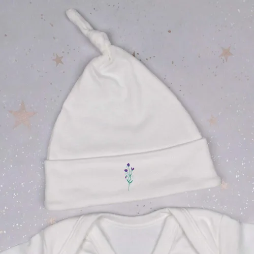 Vista 5 de Purple Sweet peas for Summer Joy' Baby Beanie Hat (BH00022613)