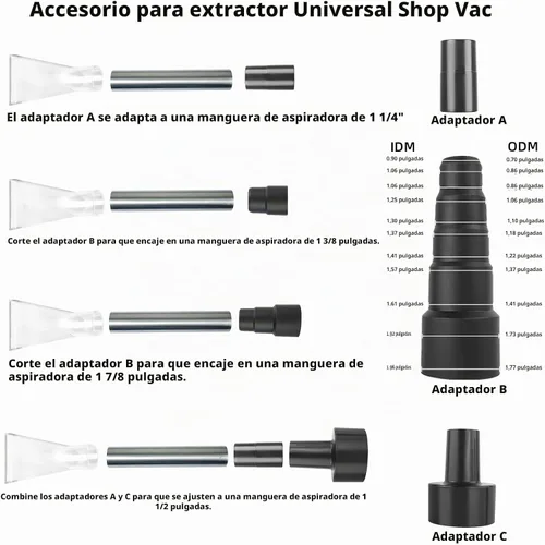 Vista 2 de Accesorio extractor de aspiradora Vac Shop Herramienta extractora de vacío para alfombra, tapicería, limpieza de coches, extractor de alfombras