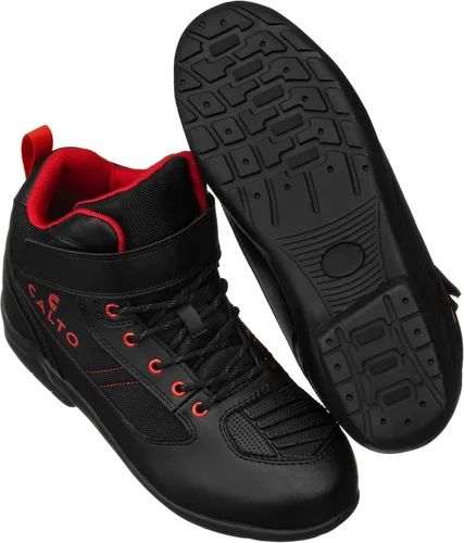 Vista 5 de CALTO Zapatos de elevación invisibles para hombre con aumento de altura Botas de cuero ligeras con cordones de alta calidad para motocicleta, 3.2