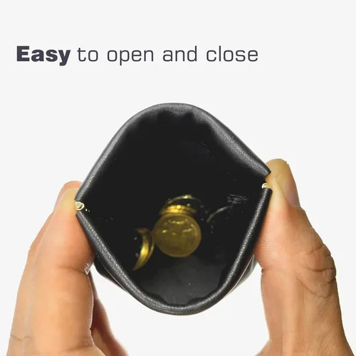 Vista 5 de VOFOON Actualización Mini monedero de cuero para apretar, pequeña bolsa de joyería de cuero, bolsa de viaje de cuero para hombresmujeres, paquete