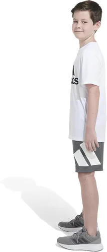 Vista 5 de adidas Pantalones cortos de rendimiento con cintura elástica Aeroready para niño, gris (Grey Five)