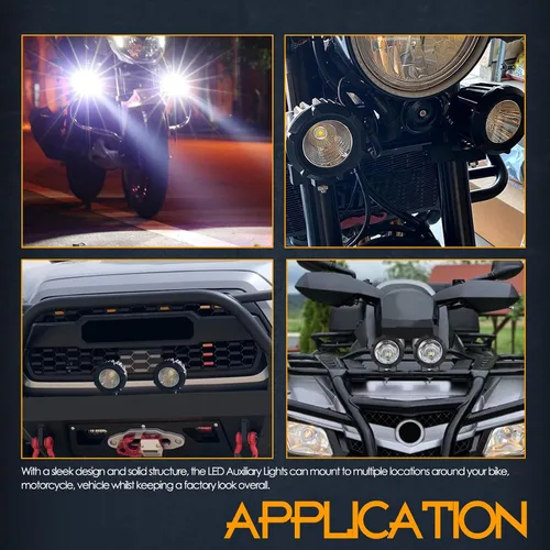 Vista 4 de Nirider - Luces de conducción LED, 2 unidades de 50 W CREE redondas de 3.5 pulgadas, luces antiniebla para motocicleta, combo de inundación, luces