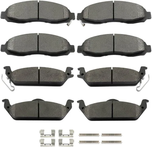 Vista 14 de SCITOO Juego de pastillas de freno de cerámica delanteras y traseras D374 D465 para Acura CL 1997-1999, Honda Civic 2002-2003 2006-2011, para Honda