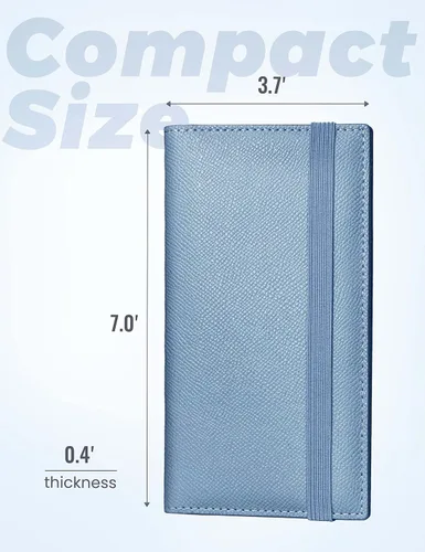 Vista 100 de Yarnic Funda para chequera personal, soporte para chequera con soporte para bolígrafo y divisor de plástico transparente integrado para cheques Rosa