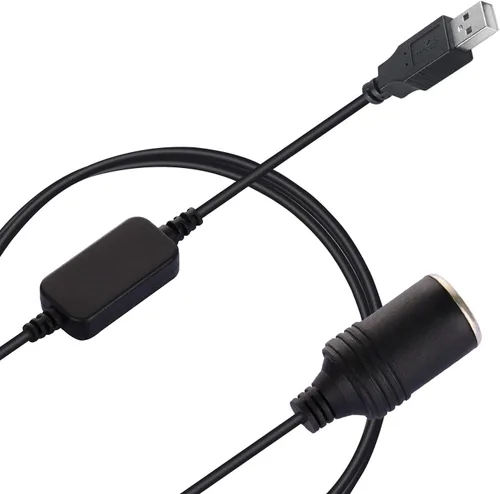 Vista 7 de Apoi USB A macho a 12 V encendedor de cigarrillos de coche hembra convertidor inversor de cable elevador para encendedores, grabadora de conducción