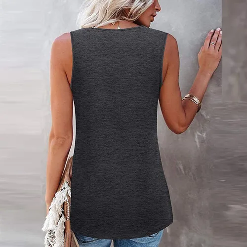 Vista 3 de Aniywn Camiseta sin mangas para mujer, con estampado floral para mujer