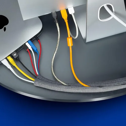 Vista 4 de Cable Management - Telar de cables de 3 a 12 pulgadas, tubería dividida para cables en el suelo, protectores de cables contra cables de masticación