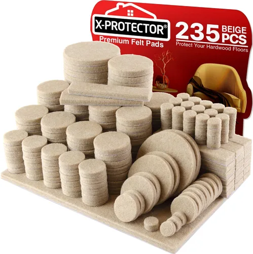 Vista 9 de X-PROTECTOR - Almohadillas de fieltro para muebles, 133 unidades, almohadillas de fieltro para patas de muebles, los mejores protectores de piso