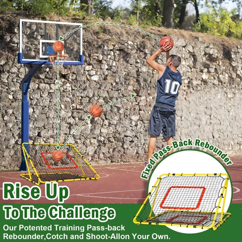 Vista 14 de BaseGoal Baseball Rebounder Net with Pitching Target,Easy Adjustable Angles Multi-Sport Training Rebound Screen, multi-angle pitch back; Strike