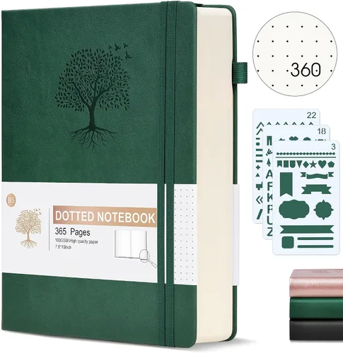 Vista 49 de Ansopu Cuaderno de puntos, 360 páginas numeradas, cuadrícula de puntos, de 8.5 x 11 pulgadas, papel de punto de 3.53 oz/m², tapa dura gruesa