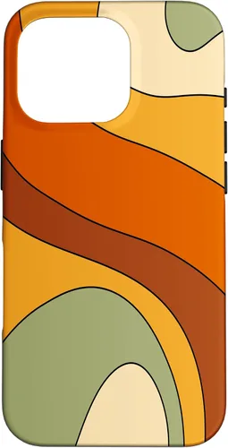 Vista 20 de Retro Liquid Swirl Rainbow 70s Aesthetic Boho Burnt Orange Case for iPhone 17