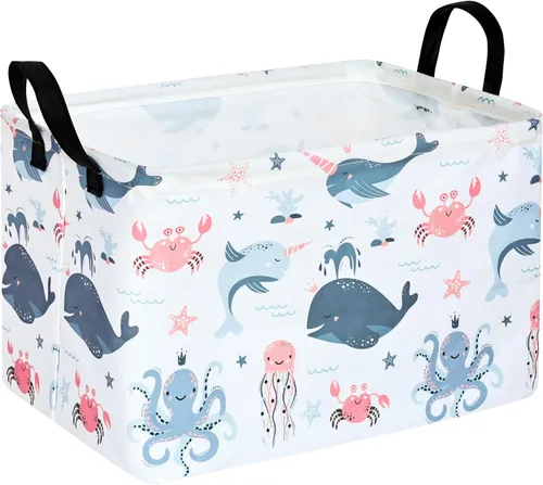 Vista 32 de Cesta de almacenamiento vacía para niños, organizador de almacenamiento impermeable de béisbol, cestas plegables con asas para mujeres, cesta