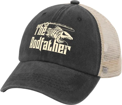 Vista 2 de OOMOO Regalos de senderismo de pesca para hombres El Rodfather gorras sombrero de pesca para hombre
