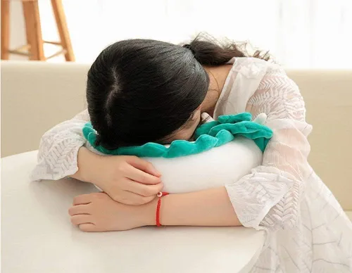 Vista 3 de Almohada de cuello de dragón blanco de anime, almohada de viaje en forma de U, almohada de cuello de dragón, almohada de peluche suave de dragón