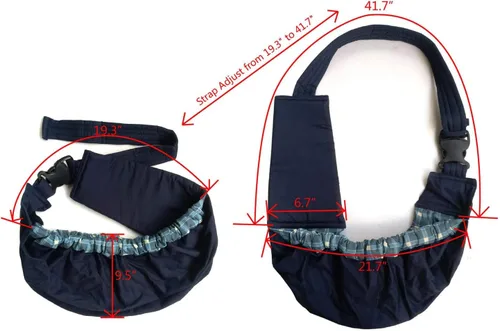 Vista 2 de Bolsa ajustable para mascotas, bolsa ajustable para perros pequeños, gatos, para exteriores, más adecuado: 3-8 libras (cuadros azules)