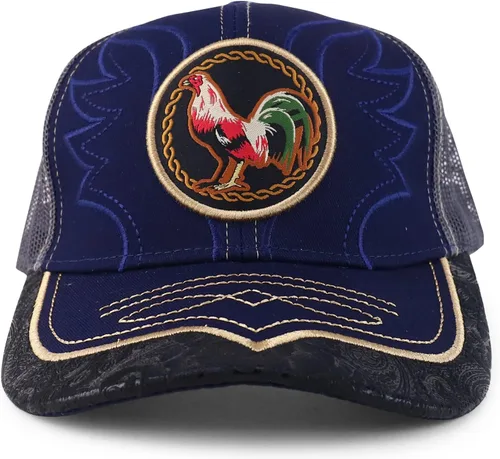 Vista 2 de Trendy Apparel Shop Gorra de béisbol bordada de malla de camionero con gallo