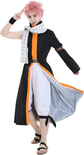 Vista 2 de miccostumes Disfraz de anime para hombre con pantalones, Amarillo, blanco