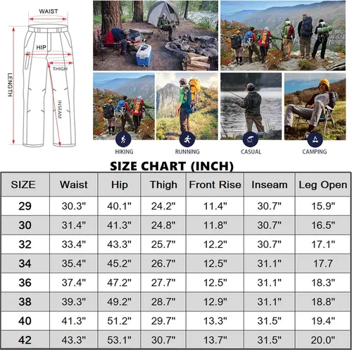 Vista 6 de Hiking Pants for Men Convertible Zip Off Boy Scout Quick Dry Lightweight Cargo Travel Safari Pants