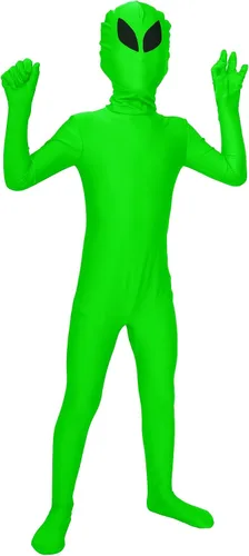 Vista 17 de Aniler Disfraz de Halloween de elastano para niños de 6 a 16 años, body de animal para cosplay, overol para niñas Negro