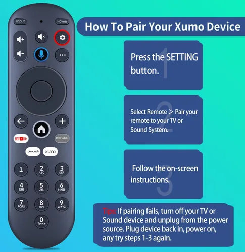 Vista 5 de Reemplazo para control remoto de voz del reproductor de caja de transmisión Xumo TV Element, compatible con Element 65” 4K UHD HDR Xumo TV E500AC65C