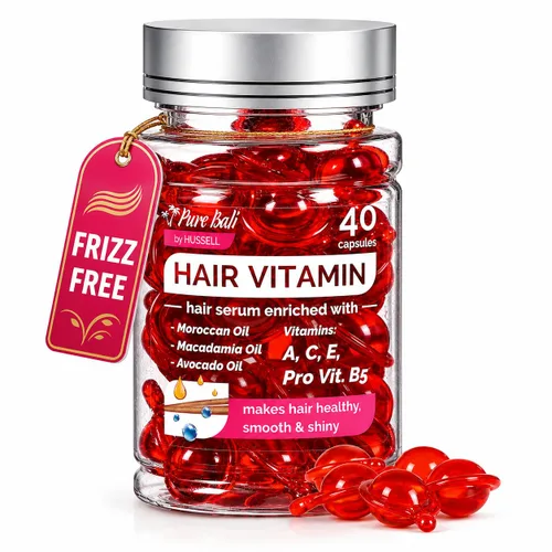 Vista 10 de Cápsulas de aceite para el cabello, vitaminas A, E y Pro B5, suero enriquecido con aceite de argán, macadamia, aceites de aguacate y aceite marroquí