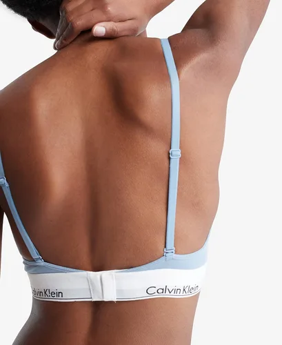 Vista 3 de Calvin Klein Bralette moderno de algodón ligeramente forrado triangular sin aros para mujer