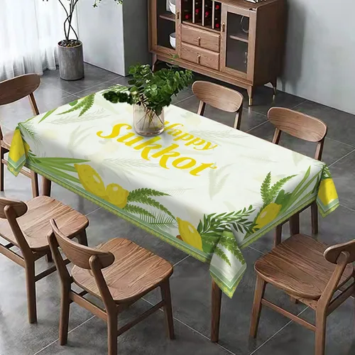 Vista 3 de Hafangry Mantel de Sucot Sukkah Decoración para el Hogar Judío Año Nuevo Vacaciones Suministros Fiesta Etrog Lulav Decoraciones Cocina Comedor