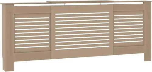 Vista 43 de vidaXL Cubierta del radiador, gabinete de cubierta de calentador de diseño de listones con estante de almacenamiento superior, ocultar tubos Marrón